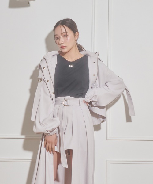 ANDGEEBEE（アンジービー）の「フーディブルゾン（ブルゾン・レディース・グレー/ブラック・MEDIUM）」の5枚目の写真