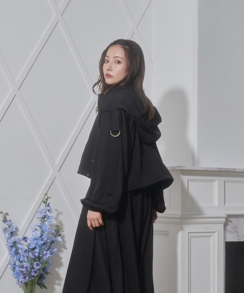 ANDGEEBEE（アンジービー）の「フーディブルゾン（ブルゾン・レディース・グレー/ブラック・MEDIUM）」の9枚目の写真