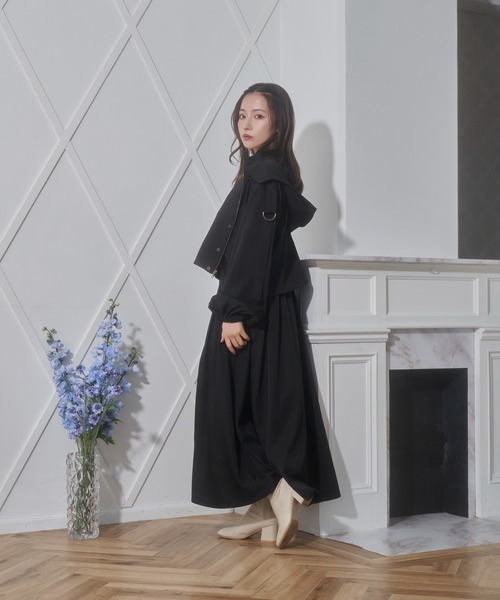 ANDGEEBEE（アンジービー）の「フーディブルゾン（ブルゾン・レディース・グレー/ブラック・MEDIUM）」の14枚目の写真