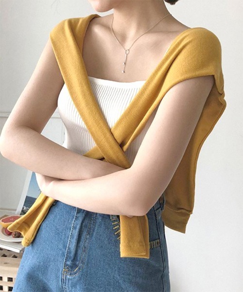 Futier land（フューティアランド）の「ダブルストラップリブキャミソール（キャミソール・レディース・ブラック/ブルー/モカ/ホワイト・FREE）」の6枚目の写真