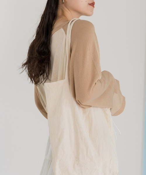 CIAOPANIC TYPY(チャオパニックティピー)の「【WEB限定】シアーニットラグラン(Tシャツ/カットソー・レディース・ブルー/ベージュ/ネイビー/グリーン/ブラウン/ブラック/ライトグレー/バーガンディー/ダークグレー・ONE SIZE)」の15枚目の写真