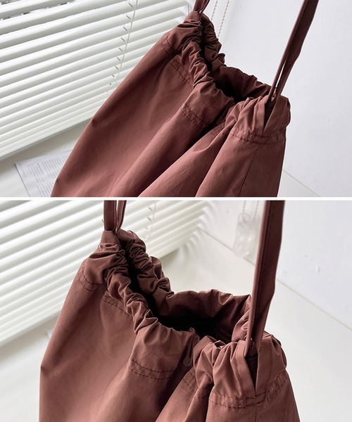 florist（フローリスト）の「【2WAY】ユニセックス ドローストリングショルダーバッグ/トートバッグ（ショルダーバッグ・レディース・ブラック/オフホワイト/ブラウン/グリーン・FREE）」の12枚目の写真