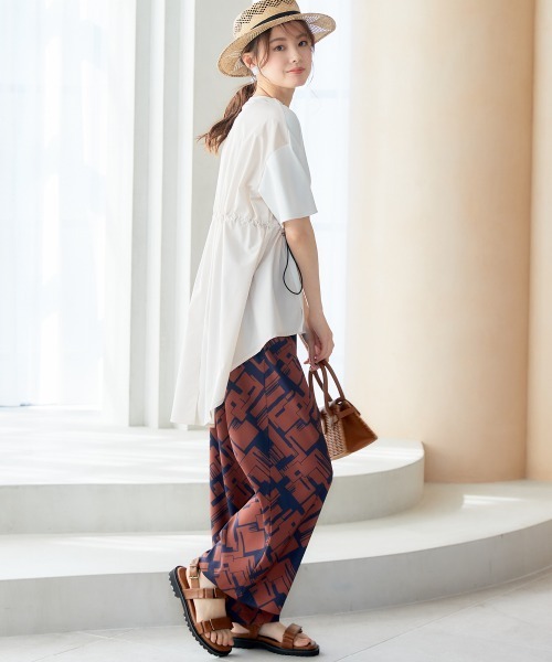 miclat（ミクラ）の「大きいサイズ　異素材切替サイドコードTシャツ　miclat（Tシャツ/カットソー・レディース・ブラック系/ホワイト系・5L/LL/3L/L/4L）」の10枚目の写真