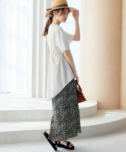 miclat（ミクラ）の「大きいサイズ　異素材切替サイドコードTシャツ　miclat（Tシャツ/カットソー・レディース・ブラック系/ホワイト系・5L/LL/3L/L/4L）」の12枚目の写真