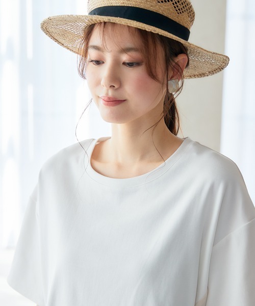 miclat（ミクラ）の「大きいサイズ　異素材切替サイドコードTシャツ　miclat（Tシャツ/カットソー・レディース・ブラック系/ホワイト系・5L/LL/3L/L/4L）」の17枚目の写真