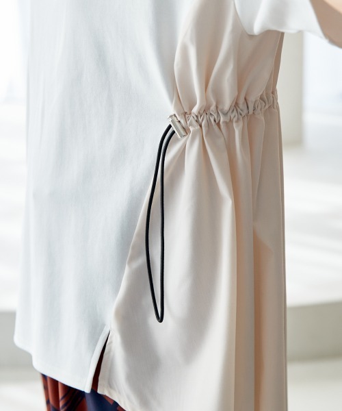 miclat（ミクラ）の「大きいサイズ　異素材切替サイドコードTシャツ　miclat（Tシャツ/カットソー・レディース・ブラック系/ホワイト系・5L/LL/3L/L/4L）」の19枚目の写真