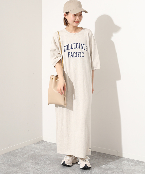 SLOBE IENA（スローブイエナ）の「【Collegiate Pacific】 SLOBE別注  S/Sワンピース（ワンピース・レディース・チャコールグレー/アイボリー・FREE）」の6枚目の写真