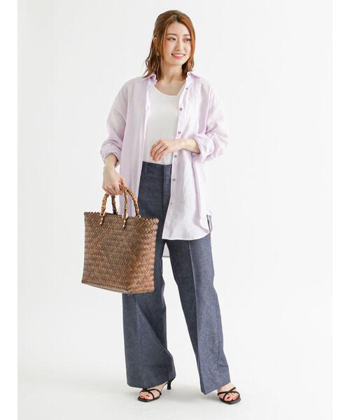 Te chichi（テチチ）の「リネン混デニムワイドパンツ（デニムパンツ・レディース・オフホワイト/ネイビー・SMALL/MEDIUM）」の18枚目の写真