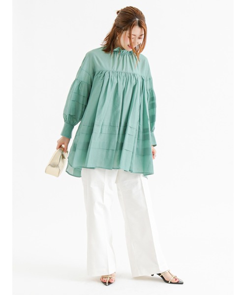 Te chichi（テチチ）の「リネン混デニムワイドパンツ（デニムパンツ・レディース・オフホワイト/ネイビー・SMALL/MEDIUM）」の6枚目の写真