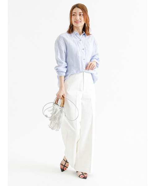 Te chichi（テチチ）の「リネン混デニムワイドパンツ（デニムパンツ・レディース・オフホワイト/ネイビー・SMALL/MEDIUM）」の7枚目の写真