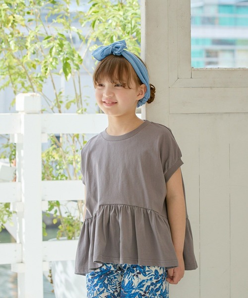 BAYFLOW(ベイフロー)の「フレアTシャツ(KIDS)(Tシャツ/カットソー・キッズ・パープル/チャコール/イエロー・120cm/110cm/140cm/130cm)」の7枚目の写真