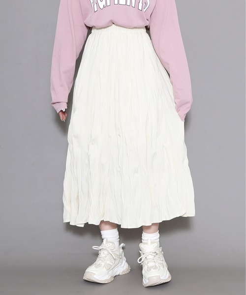 Figments（フィグメンツ）の「ワッシャーロングスカート（スカート・レディース・ブラック/ホワイト・FREE）」の2枚目の写真