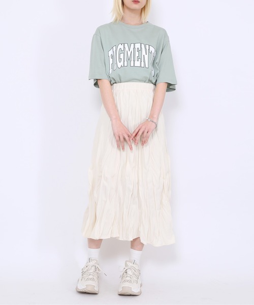Figments（フィグメンツ）の「ワッシャーロングスカート（スカート・レディース・ブラック/ホワイト・FREE）」の4枚目の写真