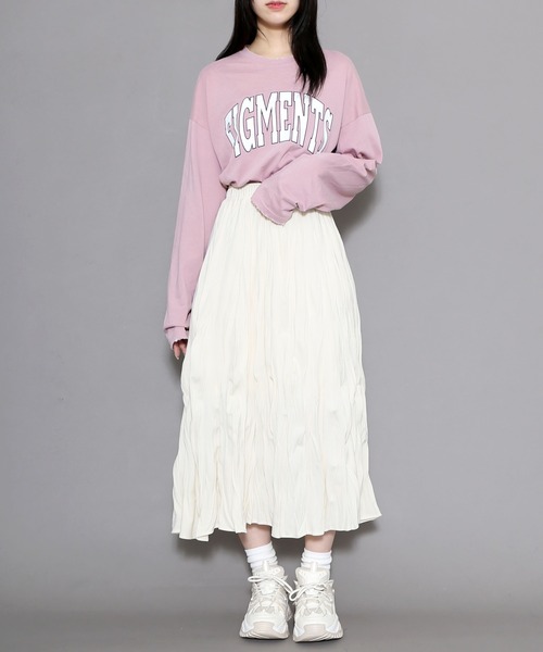 Figments（フィグメンツ）の「ワッシャーロングスカート（スカート・レディース・ブラック/ホワイト・FREE）」の17枚目の写真