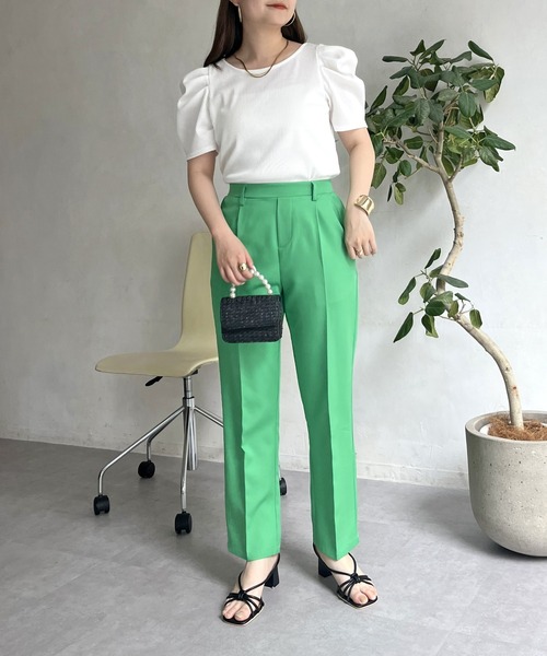 prose verse（プロズヴェール）の「バックリボンパワショルリブトップス（Tシャツ/カットソー・レディース・ホワイト系1/ブラック/オフホワイト・ﾌﾘ-）」の14枚目の写真