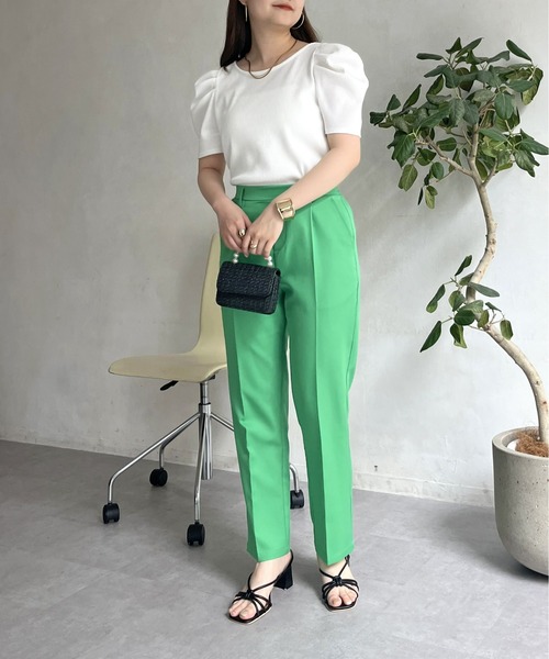 prose verse（プロズヴェール）の「バックリボンパワショルリブトップス（Tシャツ/カットソー・レディース・ホワイト系1/ブラック/オフホワイト・ﾌﾘ-）」の15枚目の写真