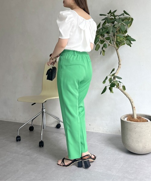 prose verse（プロズヴェール）の「バックリボンパワショルリブトップス（Tシャツ/カットソー・レディース・ホワイト系1/ブラック/オフホワイト・ﾌﾘ-）」の17枚目の写真