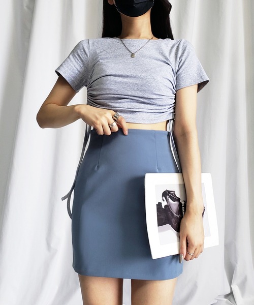 ★24SS CELINE BANDEAU ポケット付き ハイウエスト ミニスカート ハイウエスト裾フレアインパン付きミニスカート（スカート