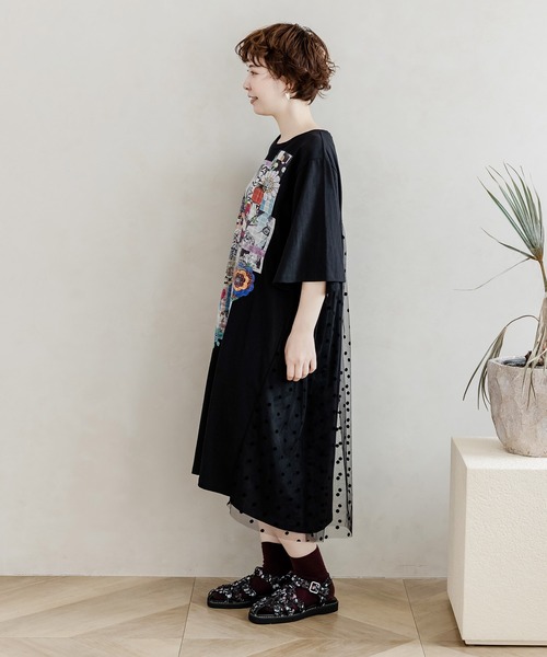 ScoLar（スカラー）の「132651：5月コラージュ柄 チュール