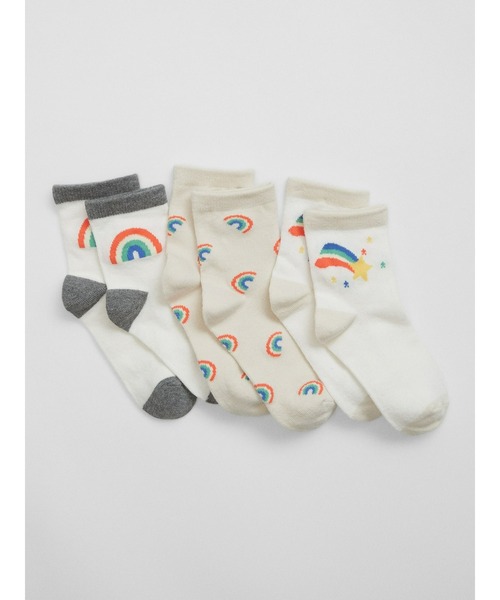 GAP(ギャップ)の「レインボー クルーソックス 3足セット (キッズ)(ソックス/靴下・キッズ・マルチ・L/S/M)」の1枚目の写真
