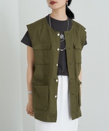 SHENERY | リネンミリタリーベスト(ベスト)