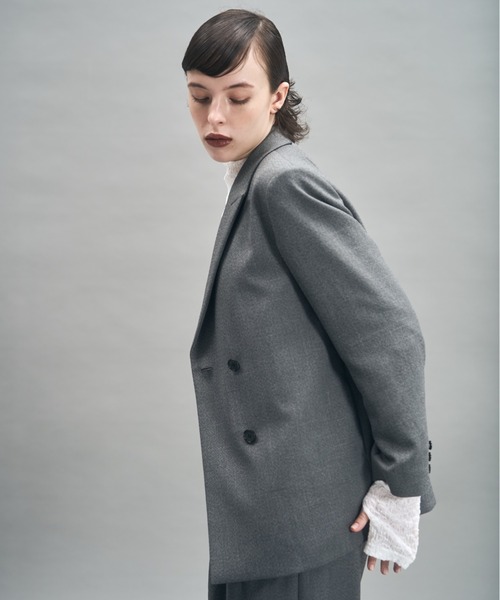 MECRE(メクル)の「ダブルブレストツィードジャケット(テーラードジャケット・レディース・ブラウン/グレー・S/M)」の9枚目の写真