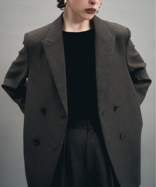 MECRE(メクル)の「ダブルブレストツィードジャケット(テーラードジャケット・レディース・ブラウン/グレー・S/M)」の6枚目の写真