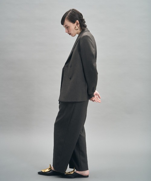 MECRE(メクル)の「ダブルブレストツィードジャケット(テーラードジャケット・レディース・ブラウン/グレー・S/M)」の4枚目の写真