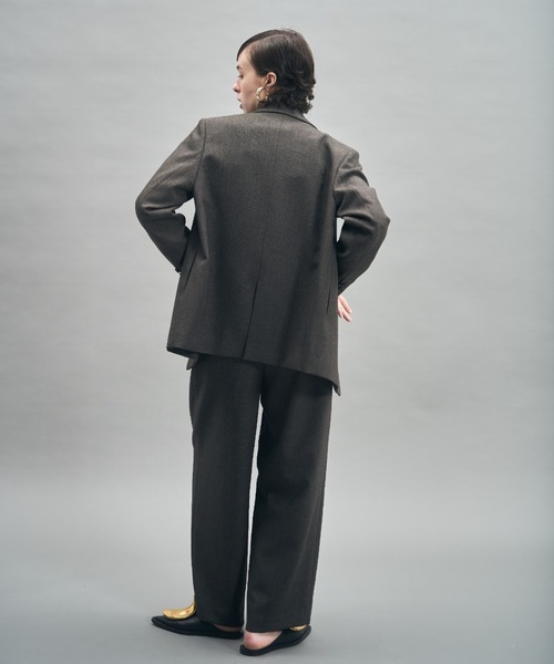 MECRE(メクル)の「ダブルブレストツィードジャケット(テーラードジャケット・レディース・ブラウン/グレー・S/M)」の5枚目の写真