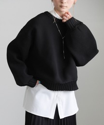 スポンディッシュクルーネックショートニット