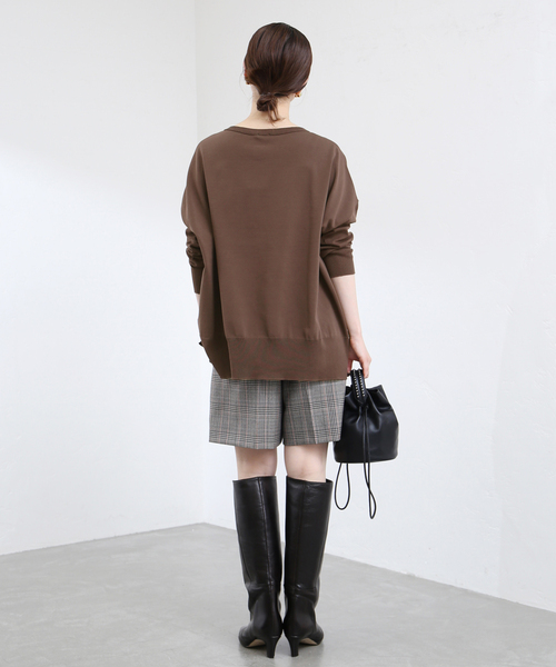 IENA - 【美品】  IENA / イエナ | 2022AW | コットン ストレッチ NEO ワイド 長袖 プルオーバー ニット | F | ベージュ | レディース IENA（イエナ）の「コットンストレッチNEOワイド長袖プル