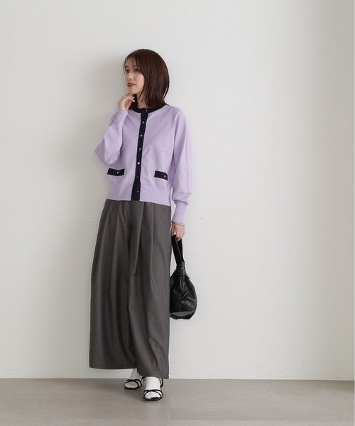 N.（N. Natural Beauty Basic）（エヌエヌナチュラルビューティーベーシック）の「◆コルセット風ワイドパンツ（スラックス・レディース・ブラック/グレー・MEDIUM）」の8枚目の写真