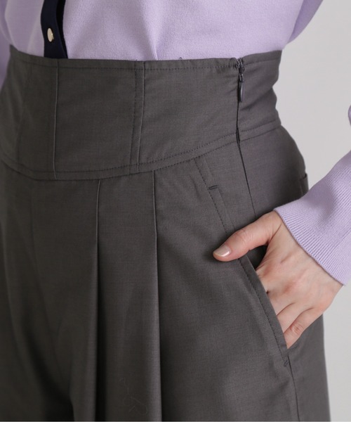 N.（N. Natural Beauty Basic）（エヌエヌナチュラルビューティーベーシック）の「◆コルセット風ワイドパンツ（スラックス・レディース・ブラック/グレー・MEDIUM）」の17枚目の写真