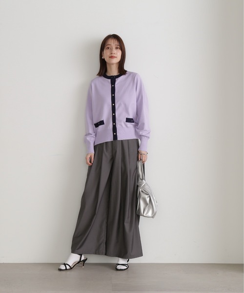 N.（N. Natural Beauty Basic）（エヌエヌナチュラルビューティーベーシック）の「◆コルセット風ワイドパンツ（スラックス・レディース・ブラック/グレー・MEDIUM）」の16枚目の写真