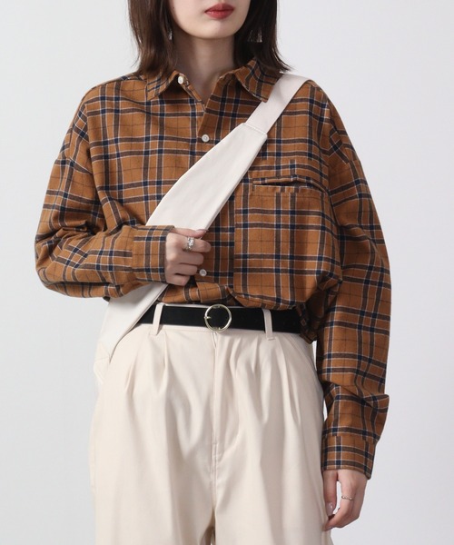 FUNALIVE（ファンアライブ）の「Plaid long sleeve flannel shirt / チェック柄長袖ネルシャツ unisex（シャツ/ブラウス・メンズ・ベージュ系/グリーン系/ブルー系/レッド系/ブラウン系・F）」の7枚目の写真