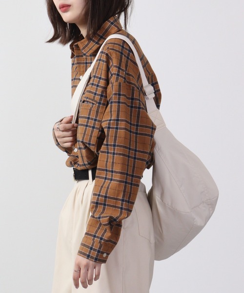 FUNALIVE（ファンアライブ）の「Plaid long sleeve flannel shirt / チェック柄長袖ネルシャツ unisex（シャツ/ブラウス・メンズ・ベージュ系/グリーン系/ブルー系/レッド系/ブラウン系・F）」の10枚目の写真