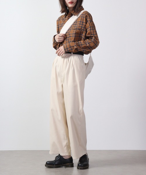 FUNALIVE（ファンアライブ）の「Plaid long sleeve flannel shirt / チェック柄長袖ネルシャツ unisex（シャツ/ブラウス・メンズ・ベージュ系/グリーン系/ブルー系/レッド系/ブラウン系・F）」の14枚目の写真