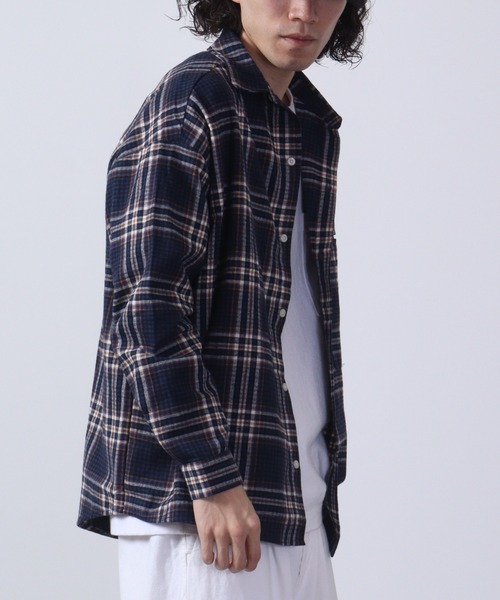 FUNALIVE（ファンアライブ）の「Plaid long sleeve flannel shirt / チェック柄長袖ネルシャツ unisex（シャツ/ブラウス・メンズ・ベージュ系/グリーン系/ブルー系/レッド系/ブラウン系・F）」の22枚目の写真