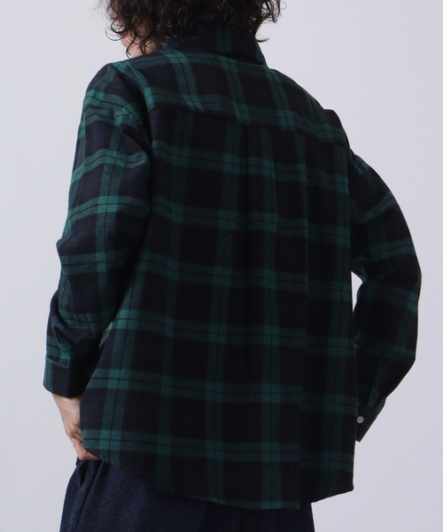 FUNALIVE（ファンアライブ）の「Plaid long sleeve flannel shirt / チェック柄長袖ネルシャツ unisex（シャツ/ブラウス・メンズ・ベージュ系/グリーン系/ブルー系/レッド系/ブラウン系・F）」の16枚目の写真