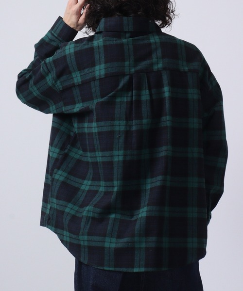 FUNALIVE（ファンアライブ）の「Plaid long sleeve flannel shirt / チェック柄長袖ネルシャツ unisex（シャツ/ブラウス・メンズ・ベージュ系/グリーン系/ブルー系/レッド系/ブラウン系・F）」の17枚目の写真