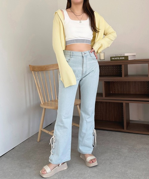 apres jour（アプレジュール）の「カップ付きダブルボーダータンク【ZOZOTOWN限定アイテム】（タンクトップ・レディース・オフホワイト/ブラック・X-LARGE/フリー）」の10枚目の写真