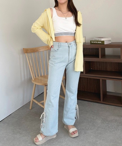 apres jour（アプレジュール）の「カップ付きダブルボーダータンク【ZOZOTOWN限定アイテム】（タンクトップ・レディース・オフホワイト/ブラック・X-LARGE/フリー）」の11枚目の写真