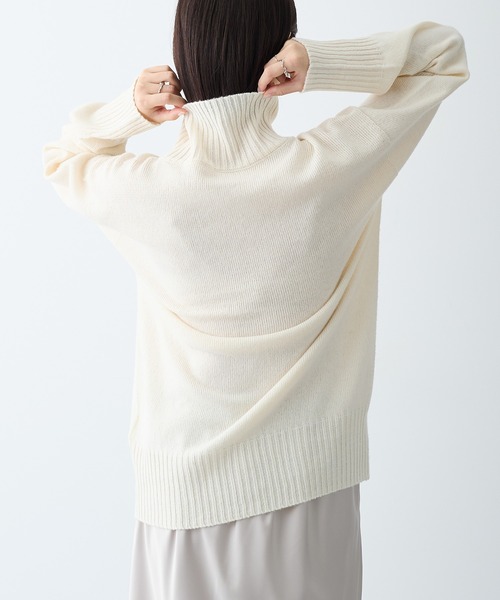 for/c(フォーシー)の「ホールガーメントハイネックニットプルオーバー【サスティナブル】(ニット/セーター・レディース・イエロー/チャコール/ターコイズブルー/グレー/ブラウン/ライトグリーン/ピンク/アイボリー/ブラック/ダークブラウン・M/L/LL)」の2枚目の写真
