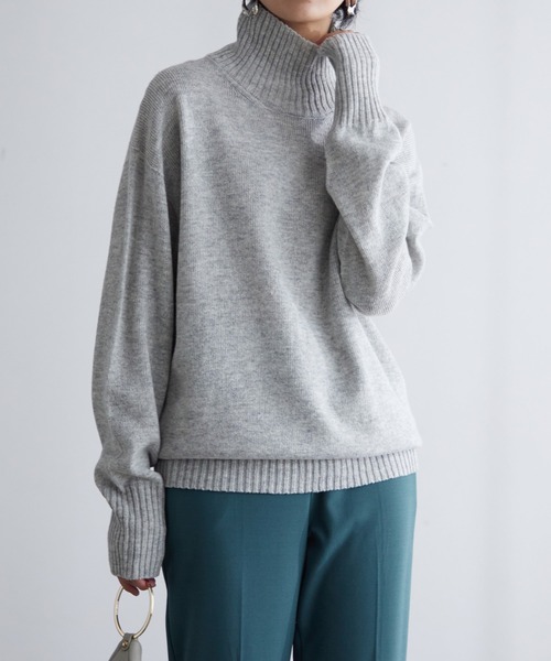 for/c(フォーシー)の「ホールガーメントハイネックニットプルオーバー【サスティナブル】(ニット/セーター・レディース・イエロー/チャコール/ターコイズブルー/グレー/ブラウン/ライトグリーン/ピンク/アイボリー/ブラック/ダークブラウン・M/L/LL)」の17枚目の写真
