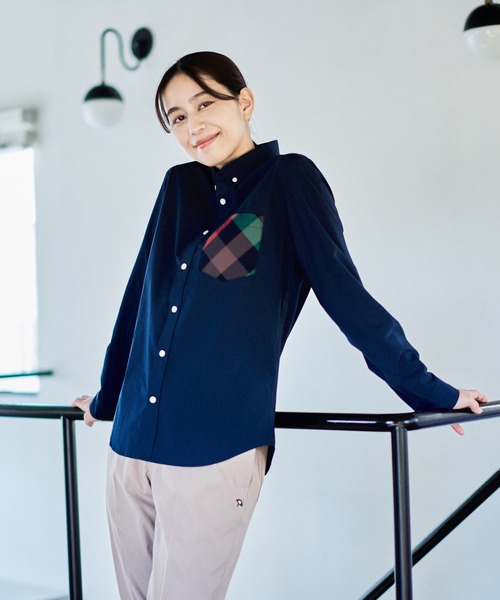 Arnold Palmer(アーノルドパーマー)の「パーマーチェック 長袖 シェア シャツ(シャツ/ブラウス・レディース・ネイビー/ベージュ/ホワイト/ネイビー系1・XS/M/L/S/LL)」の4枚目の写真