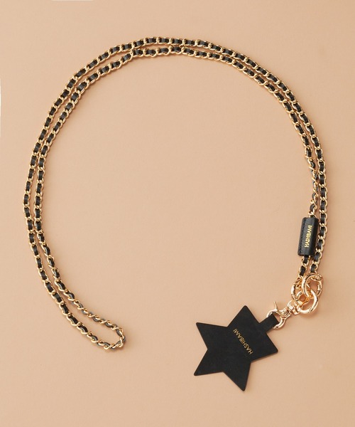 HASHIBAMI(ハシバミ)の「【HASHIBAMI】メテオールレザーモバイルストラップ HA-2209-409(スマホグッズ・レディース・グレイッシュベージュ/ブラック・FREE)」の2枚目の写真