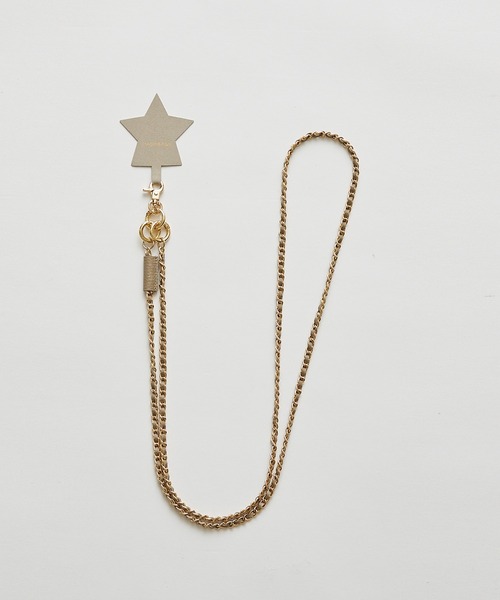 HASHIBAMI(ハシバミ)の「【HASHIBAMI】メテオールレザーモバイルストラップ HA-2209-409(スマホグッズ・レディース・グレイッシュベージュ/ブラック・FREE)」の4枚目の写真