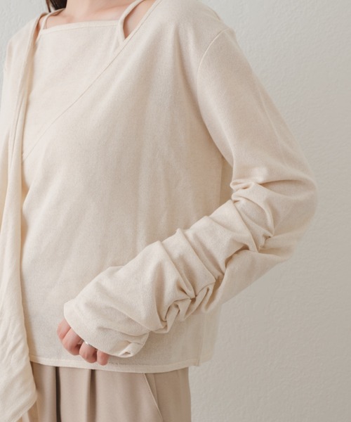 Kastane（カスタネ）の「【着回し可能/Thank Mat'l.】カシュクールTOPS（Tシャツ/カットソー・レディース・ベージュ/アイボリー/ブルー・FREE）」の19枚目の写真