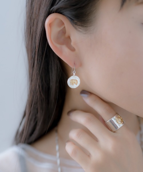 ear PAPILLONNER（イアパピヨネ）の「象コインピアス（ピアス（片耳用）・レディース・シルバー×ゴールド・FREE）」の9枚目の写真