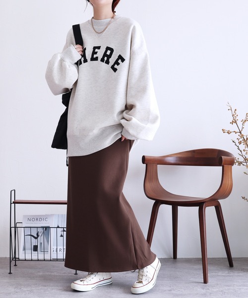 reca（レカ）の「ボンディングリブニットロングスカート（スカート・レディース・ブラック/ブラウン系/オリーブ/チャコールグレー・FREE）」の5枚目の写真